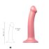Strap-on-me Metallic Shine M - pokožce přátelské dildo (metalická růžová)