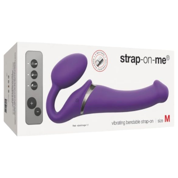 Strap-on-me M - bezpopruhový připínací vibrátor (fialový)