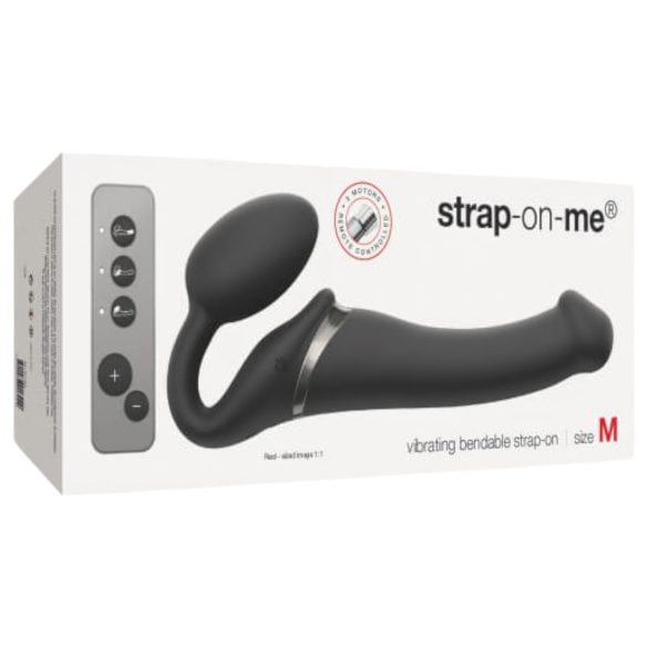 Strap-on-me M - připevnitelný vibrátor - střední (černý)