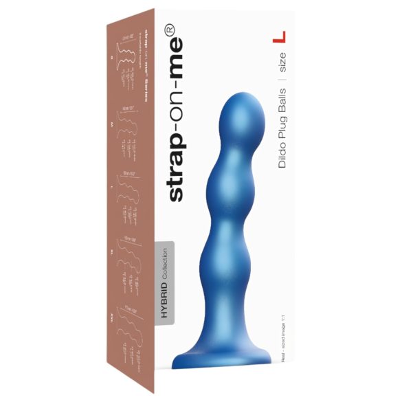 Strap-on-me Balls L - modrý s přísavkou a kuličkami