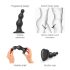 Strap-on-me Beads S - korálkový připínací dildo s přísavkou (černý)