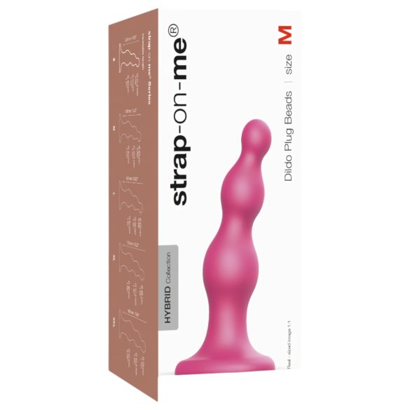 Strap-on-me Korálky M - kuličkové dildo s přísavkou (růžové)