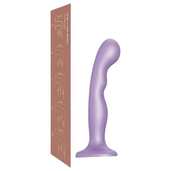 Strap-on-me P&G M - fialové dildo s přísavkou, zakřivené