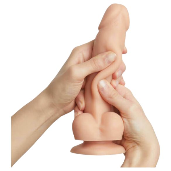 Strap-on-me S - Dvojitý vrstvový dildo s přísavkou (přírodní)