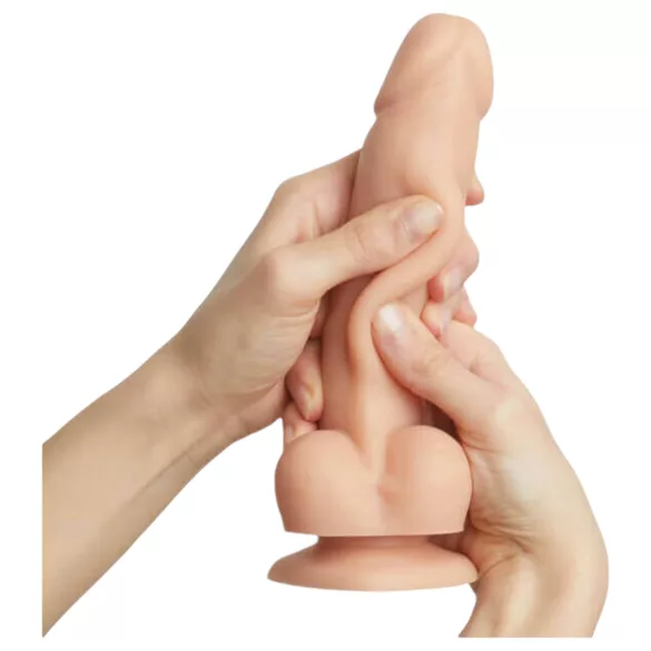 Strap-on-me M - oboustranný dildo s přísavkou - tělová barva