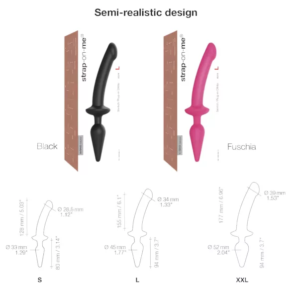 Strap-on-me Switch Semi-Realistic XXL - 2v1 dildo (růžové)
