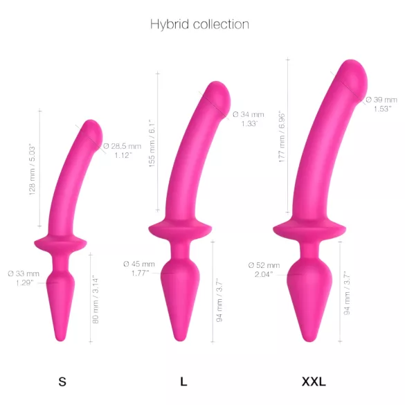 Strap-on-me Switch Semi-Realistic XXL - 2v1 dildo (růžové)