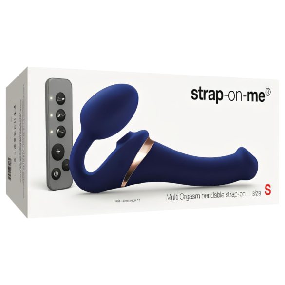 Strap-on-me S - připínací, vzduchovými vlnami stimulující vibrátor - (modrý)