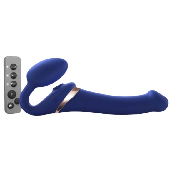 Strap-on-me M - připínací, vzduchové vlnové vibrátor (modrý)