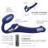 Strap-on-me M - připínací, vzduchové vlnové vibrátor (modrý)