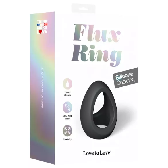 Love to Love Flux - erekční kroužek na penis - silikon - černý
