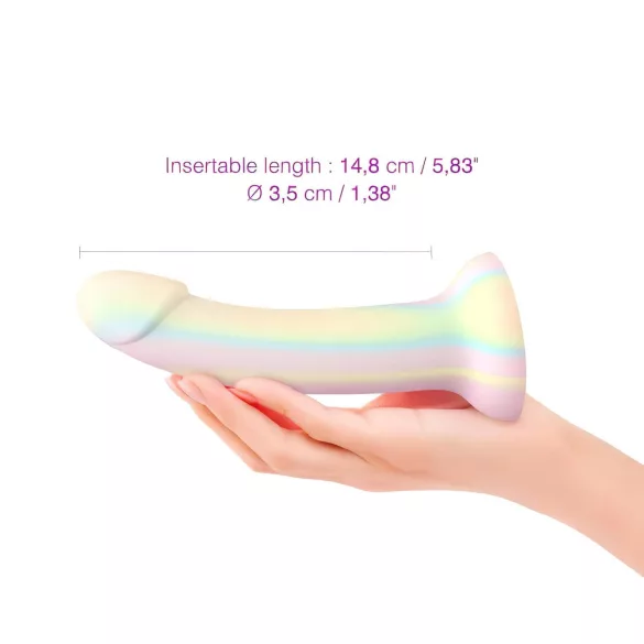 Dildolls Fantasia - přísavkový silikonový dildo (pruhovaný)