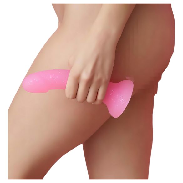 Dildolls Glitzy - silikonové dildo s přísavkou (růžová)