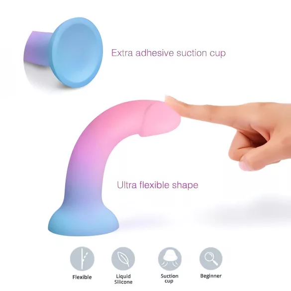 Dildolls Utopia - silikonové dildo s přísavkou - barevné