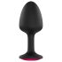 Dorcel Geisha Ruby M - anální kolík s růžovým kamenem (černý)