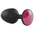 Dorcel Geisha Ruby M - anální kolík s růžovým kamenem (černý)