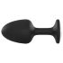 Dorcel Geisha Plug Diamond L - anální šperk s bílým kamenem (černý)