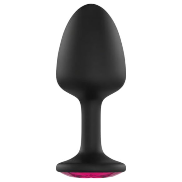 Dorcel Geisha Plug Ruby L - anální plug s růžovým kamenem (černý)
