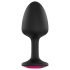 Dorcel Geisha Plug Ruby L - anální plug s růžovým kamenem (černý)