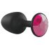 Dorcel Geisha Plug Ruby L - anální plug s růžovým kamenem (černý)