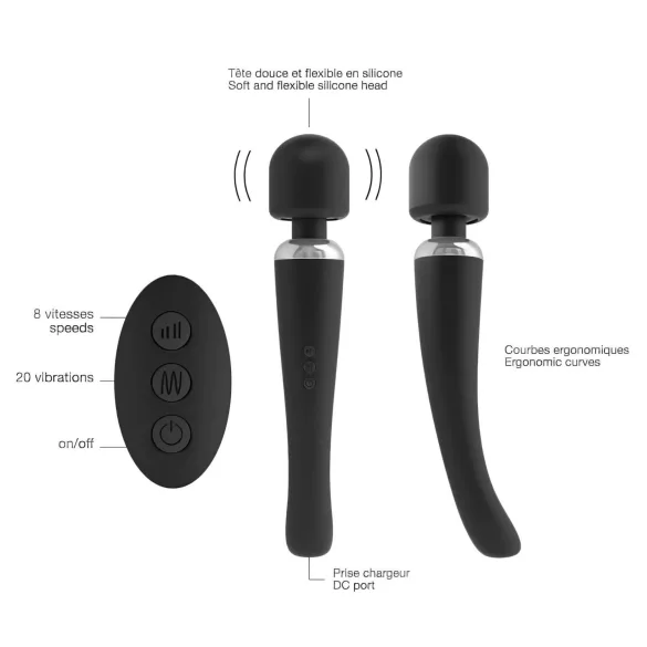 Dorcel Megawand - masážní vibrátor na baterii - černý