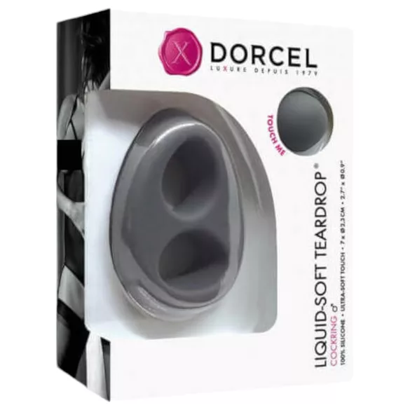 Dorcel - erekční kroužek - tekutě měkký kapkovitý tvar - silikon šedý