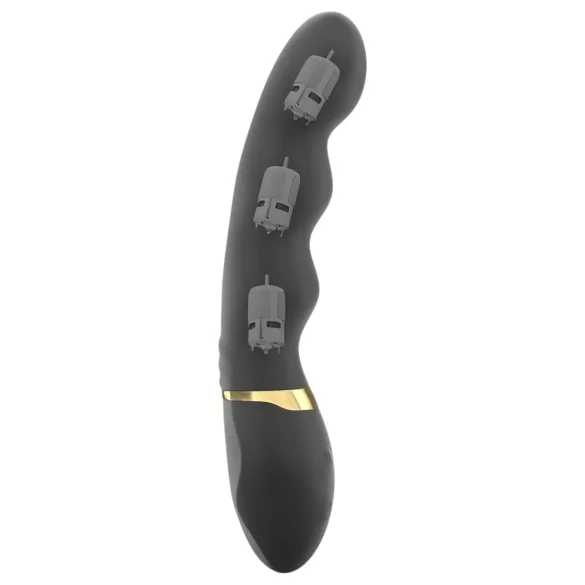 Dorcel Too Much 2.0 - vibrátor s akumulátorem - 3 motory - černá/zlatá