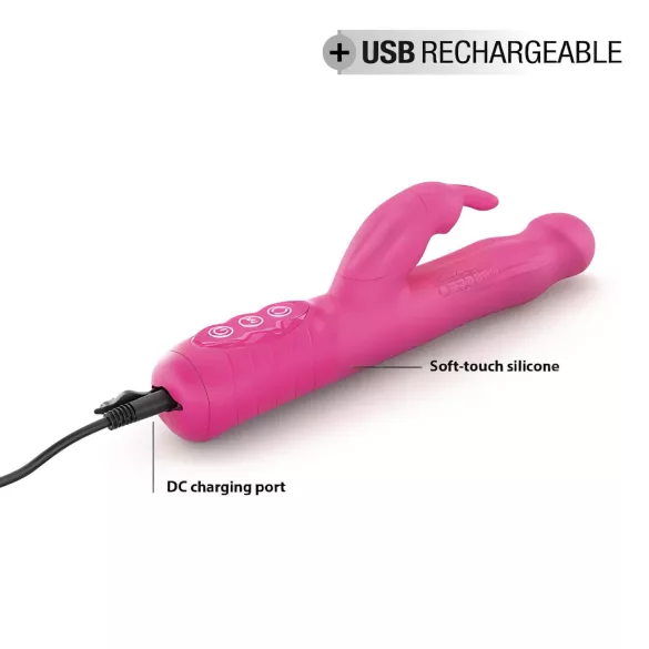 Dorcel Baby Rabbit 2.0 - nabíjecí vibrátor s klitorálním ramenem (růžový)