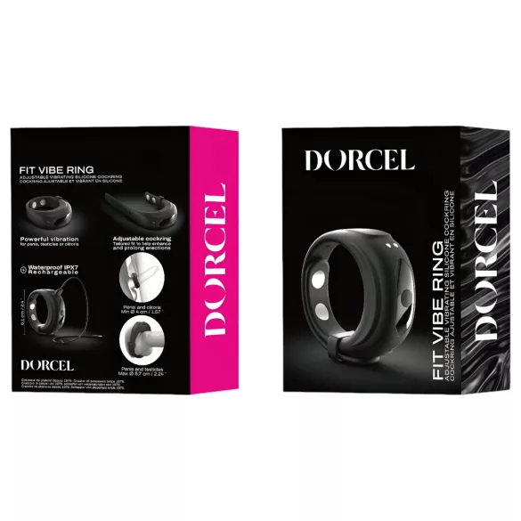 Dorcel - vibrační nastavitelný erekční kroužek (černý)