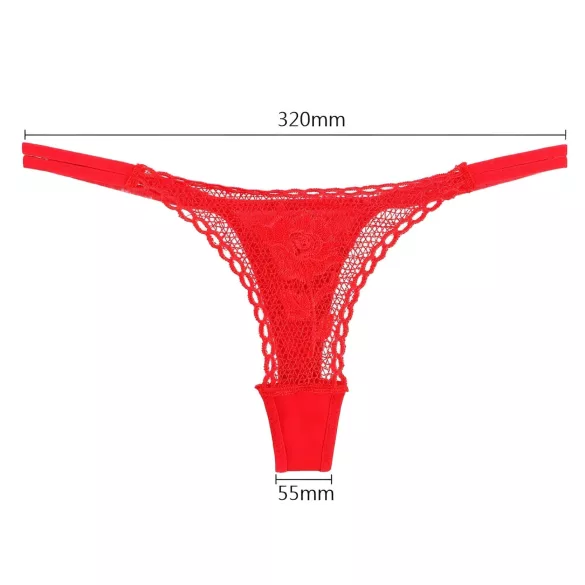 Panty Rose - tanga v růži - červená - S-L