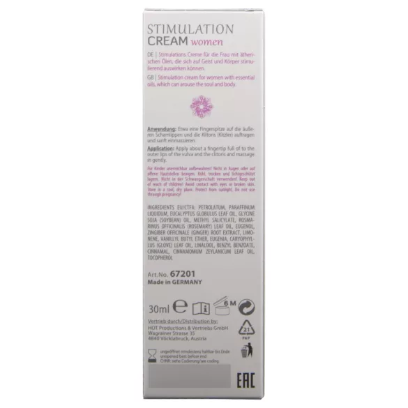 HOT Shiatsu Joyful - stimulační krém pro ženy (30 ml)