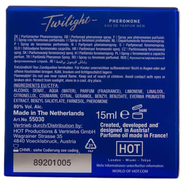HOT - feromonový parfém pro muže - vůně - 15 ml