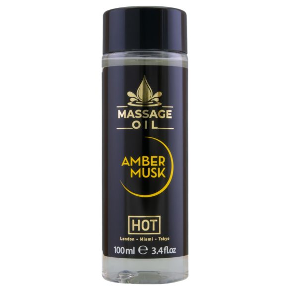 HOT masážní olej na péči o pleť - jantar a pižmo (100 ml)
