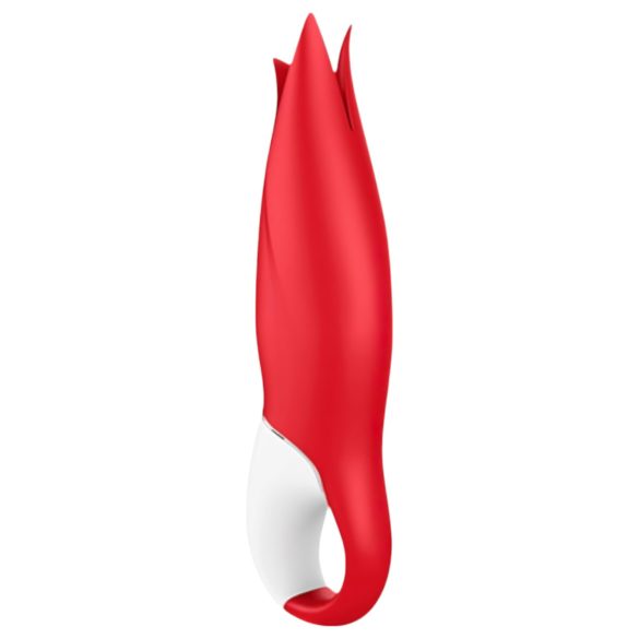 Satisfyer Power Flower - vodotěsný akumulátorový vibrátor (červený)