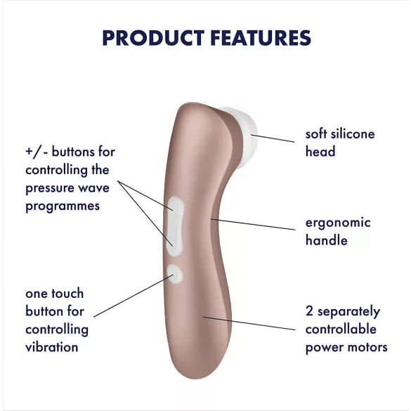 Satisfyer Pro 2+ - nabíjecí stimulátor klitorisu s vibrací - hnědý