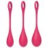 Satisfyer Yoni Power 1 - sada venušiných kuliček - červená (3 kusy)