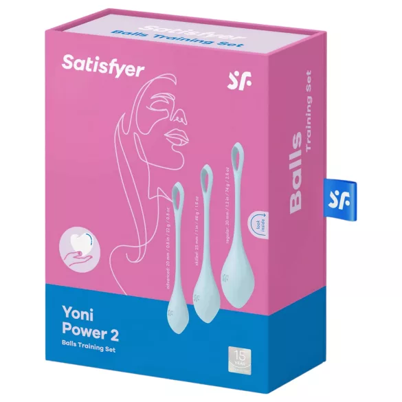 Satisfyer - venušiny kuličky set - 3 díly - modrá