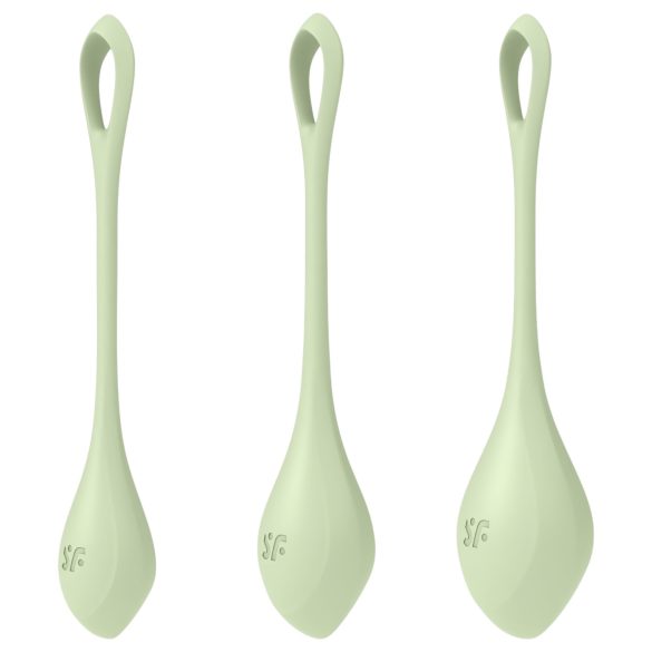 Satisfyer Yoni Power 2 - set kuliček Gejša - zelený (3 kusy)