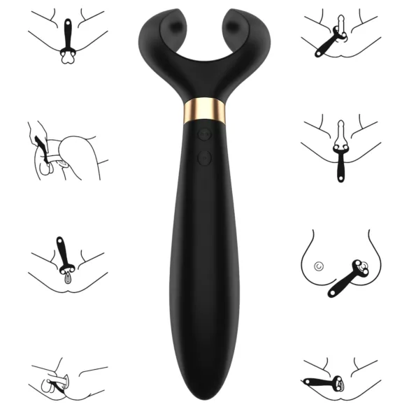 Satisfyer Endless Fun - párový vibrátor - akumulátor, vodotěsný, černý
