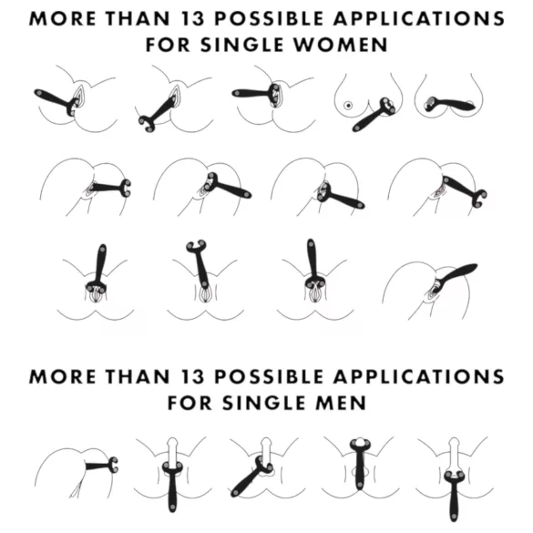 Satisfyer Endless Fun - párový vibrátor - akumulátor, vodotěsný, černý