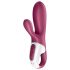 Satisfyer Hot Bunny - chytrý vyhřívací vibrátor s klitorální zahnutím (červený)