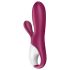 Satisfyer Hot Bunny - chytrý vyhřívací vibrátor s klitorální zahnutím (červený)