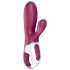 Satisfyer Hot Bunny - chytrý vyhřívací vibrátor s klitorální zahnutím (červený)