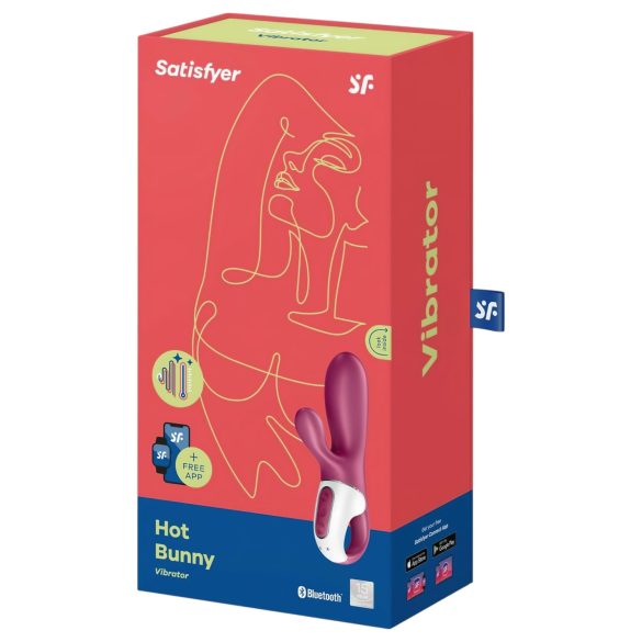 Satisfyer Hot Bunny - vibrátor na klitoris s ohřevem a ramenem - červený