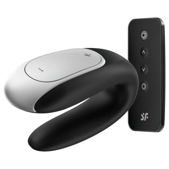 Satisfyer Double Fun - chytrý, vodotěsný párový vibrátor (černý)