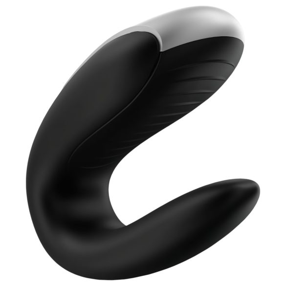 Satisfyer Double Fun - párový vibrátor - chytrý, vodotěsný - černý