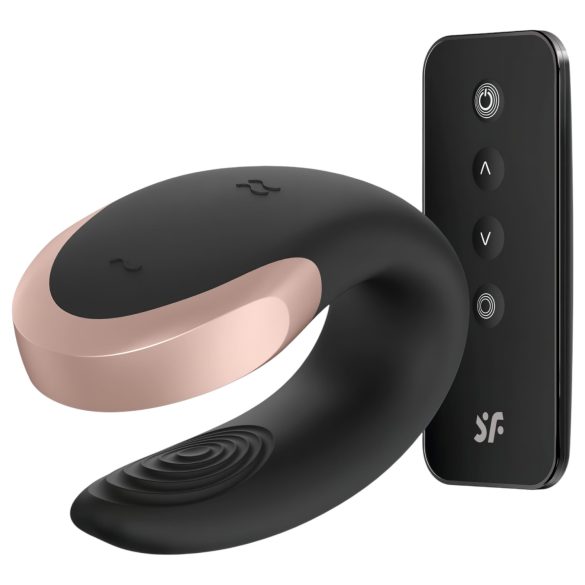 Satisfyer Double Love - chytrý párový vibrátor s dálkovým ovládáním (černý)