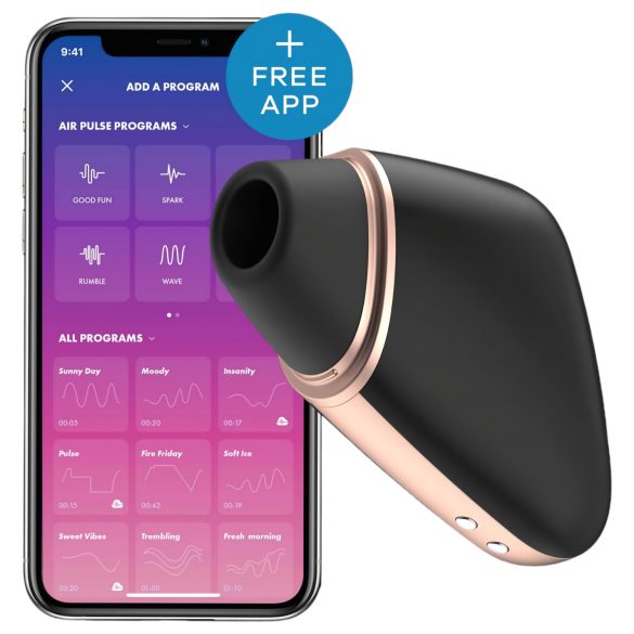 Satisfyer Love Triangle - chytrý stimulátor klitorisu s tlakovou vlnou (černý)
