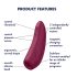 Satisfyer Curvy 1+ - chytrý stimulátor klitorisu (červený)