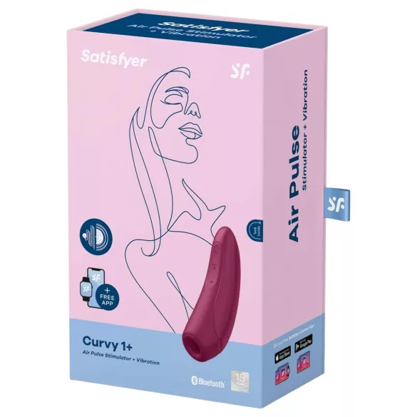 Satisfyer Curvy 1+ - chytrý stimulátor klitorisu s tlakovými vlnami - červený